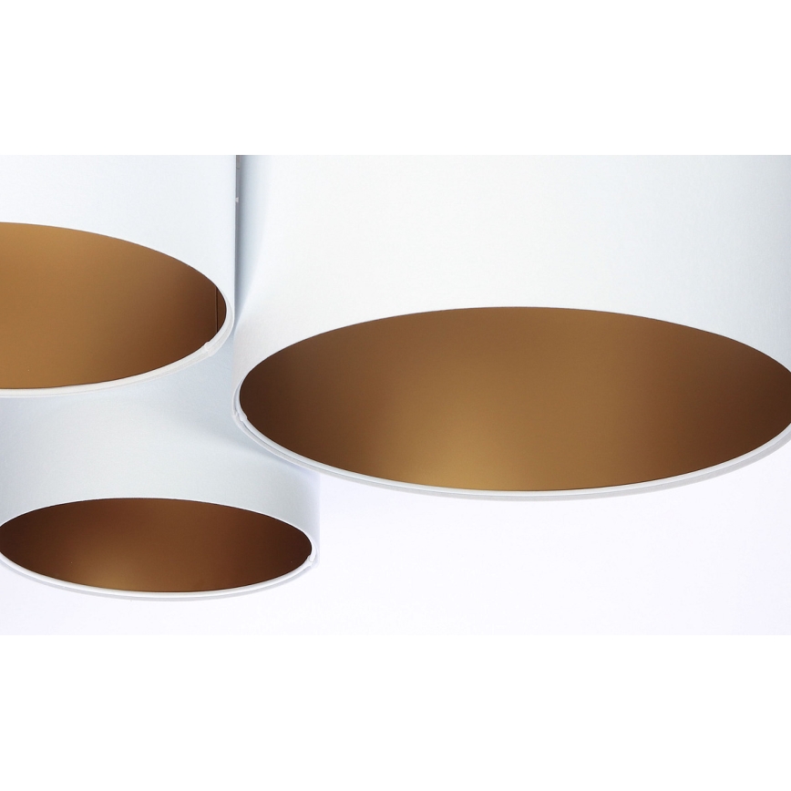 Kattovalo SPACE 3xE27/60W/230V valkoinen/kultainen