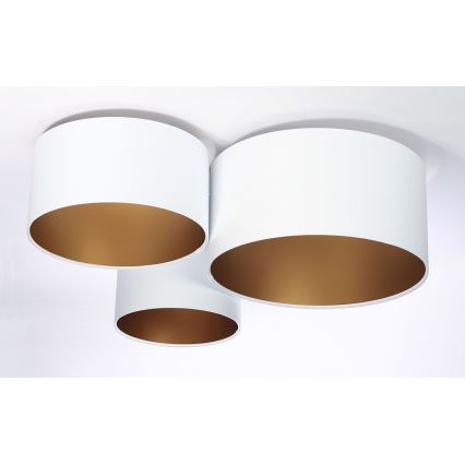 Kattovalo SPACE 3xE27/60W/230V valkoinen/kultainen