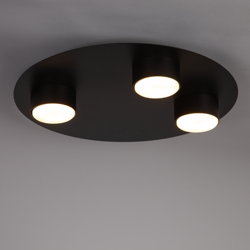 Kattovalo STAR 3xGX53/12W/230V musta