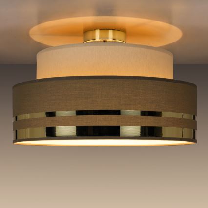 Kattovalo TAMI 1xE27/60W/230V halkaisija 40 cm beige/ruskea/kulta