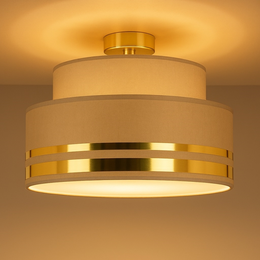 Kattovalo TAMI 1xE27/60W/230V halkaisija 40 cm ruskea/kulta