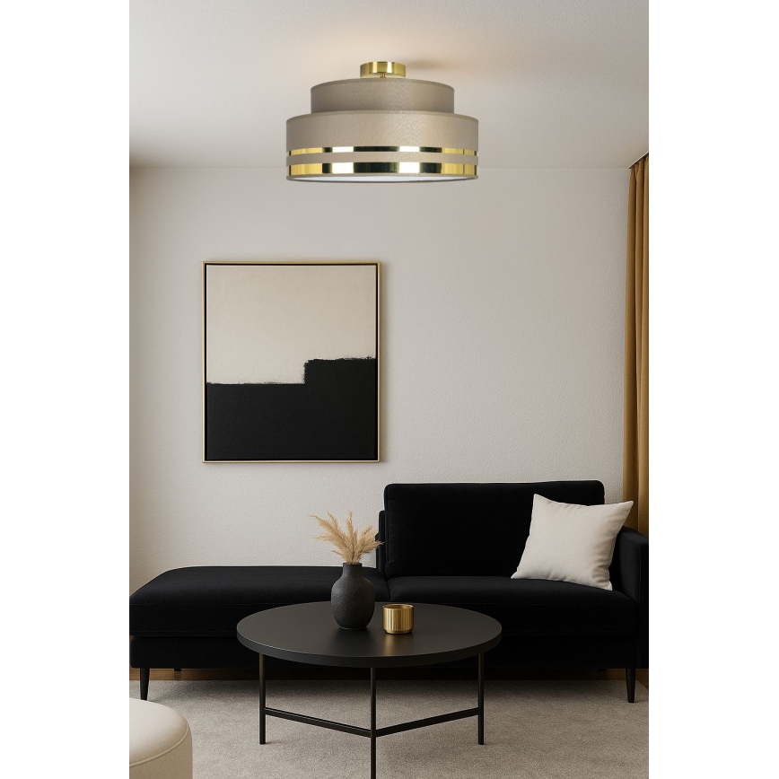 Kattovalo TAMI 1xE27/60W/230V halkaisija 40 cm ruskea/kulta