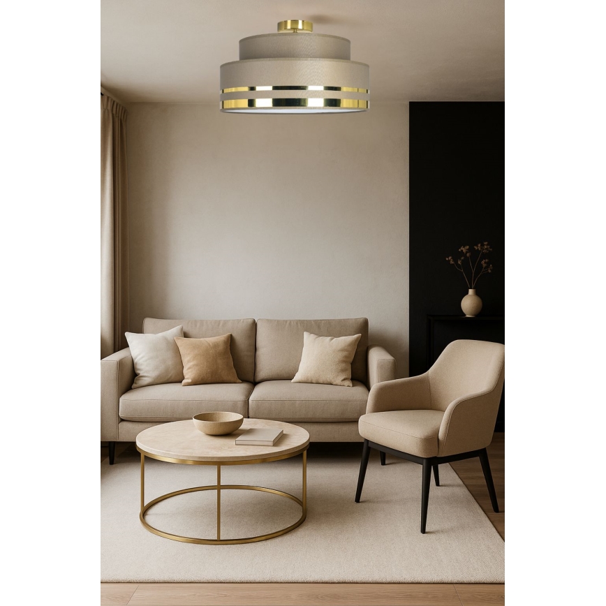 Kattovalo TAMI 1xE27/60W/230V halkaisija 40 cm ruskea/kulta