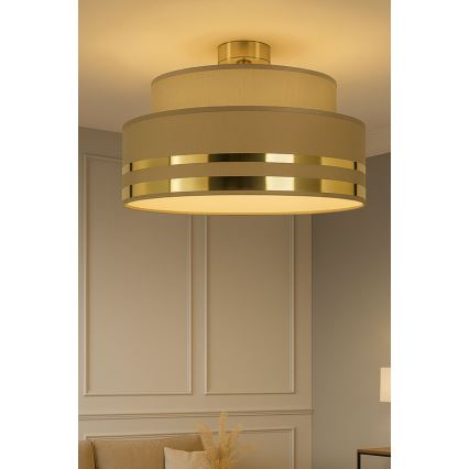 Kattovalo TAMI 1xE27/60W/230V halkaisija 40 cm ruskea/kulta