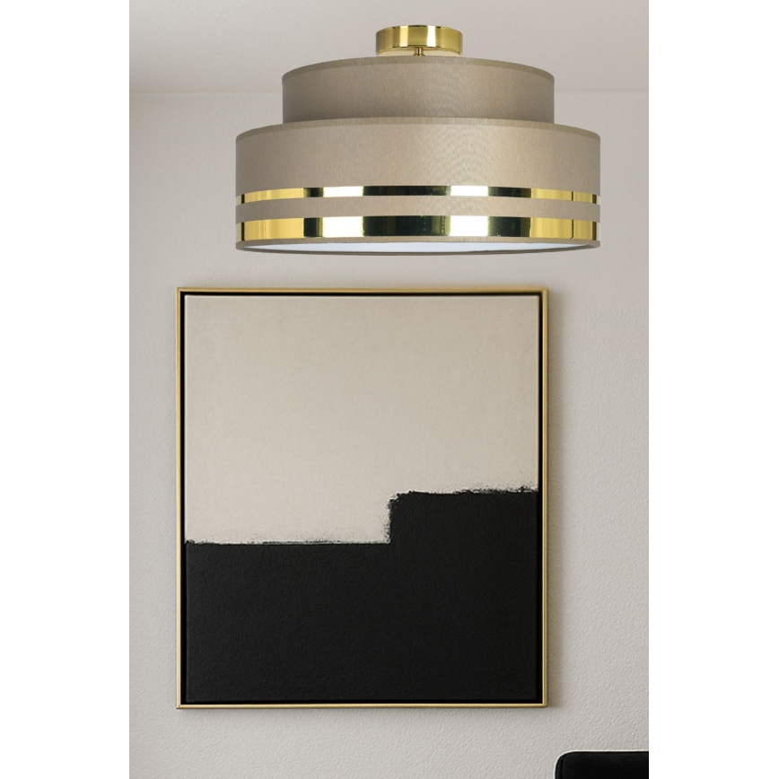 Kattovalo TAMI 1xE27/60W/230V halkaisija 40 cm ruskea/kulta