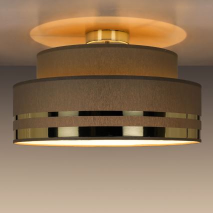 Kattovalo TAMI 1xE27/60W/230V halkaisija 40 cm ruskea/kulta