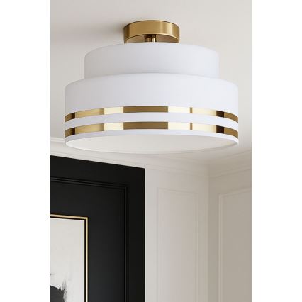 Kattovalo TAMI 1xE27/60W/230V halkaisija 40 cm valkoinen/kulta