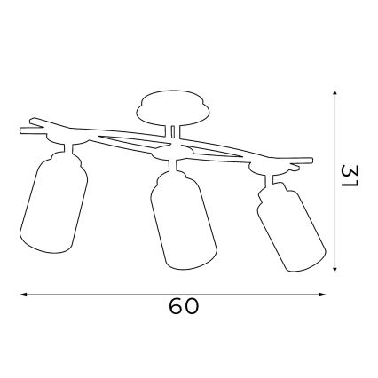 Kattovalo TOKIO 3xE27/60W/230V