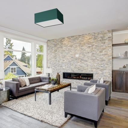 Kattovalo VERDE 2xE27/60W/230V 40x40 cm vihreä