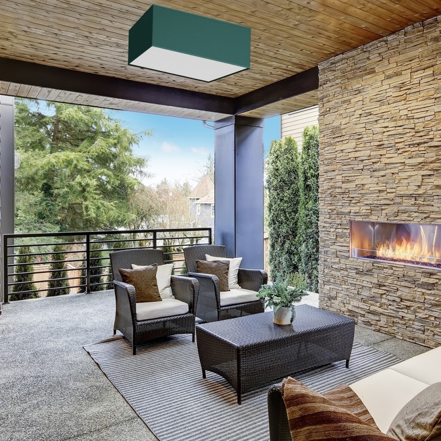 Kattovalo VERDE 3xE27/60W/230V 50x50 cm vihreä