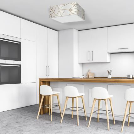 Kattovalo ZIGGY 3xE27/60W/230V valkoinen/kulta