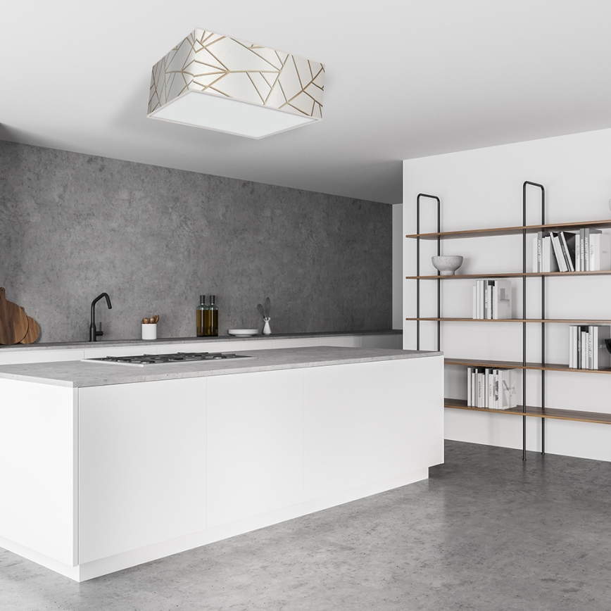 Kattovalo ZIGGY 3xE27/60W/230V valkoinen/kulta