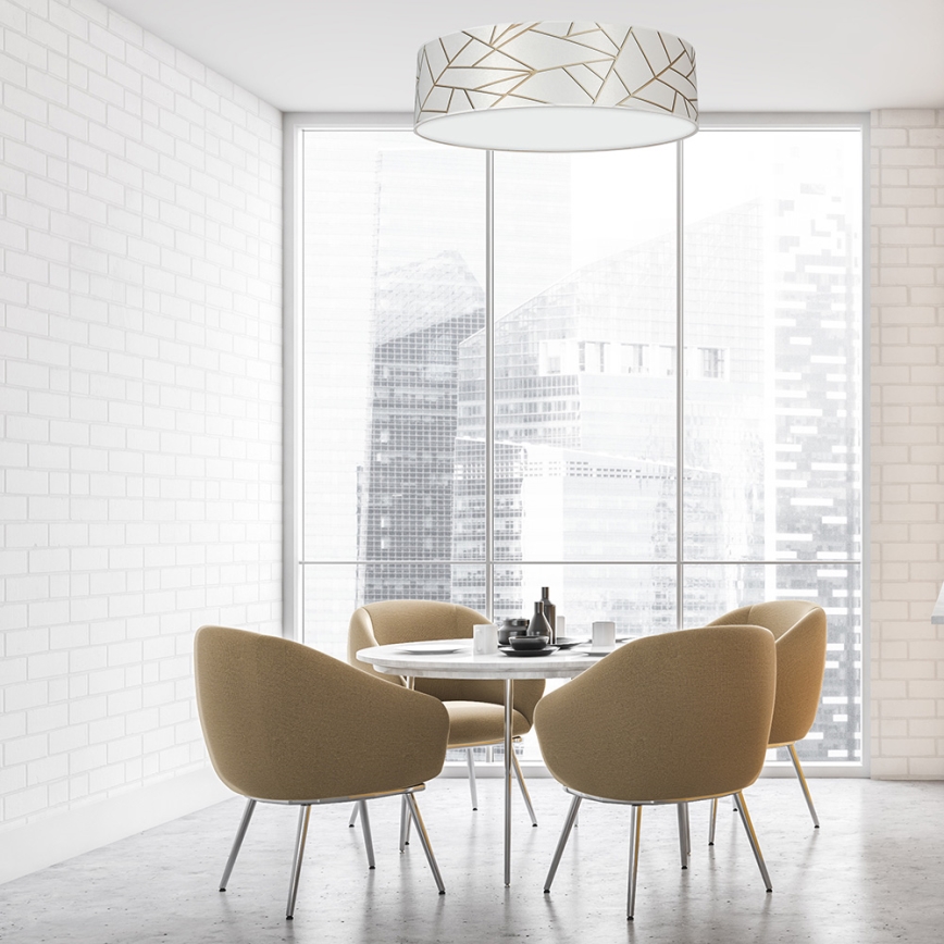 Kattovalo ZIGGY 3xE27/60W/230V valkoinen/kulta