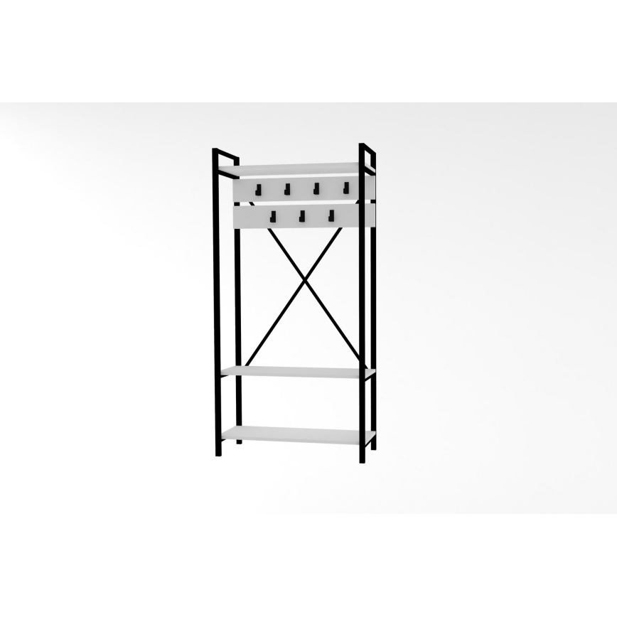 Käytävän seinä ALFA 180x90 cm valkoinen/musta