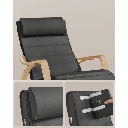 Keinutuoli RESTLY, tummanharmaa