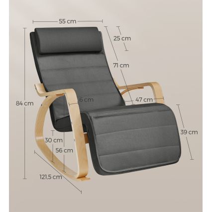 Keinutuoli RESTLY, tummanharmaa