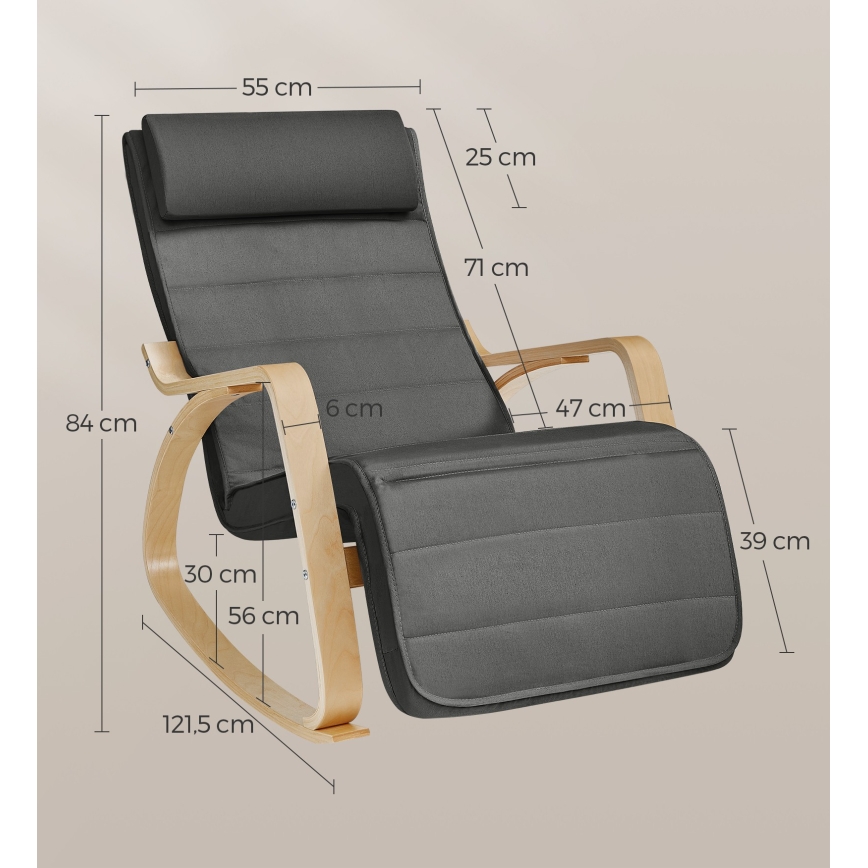 Keinutuoli RESTLY, tummanharmaa