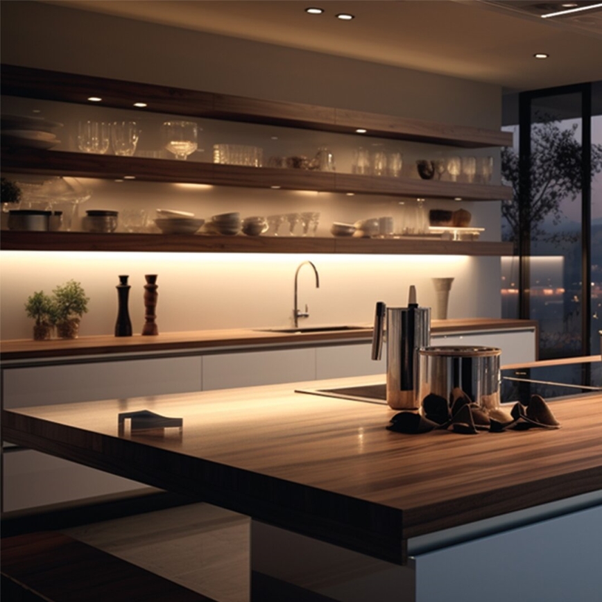 Keittiökaappien alla oleva LED-valo laatikoilla ja USB portit LED/18W/230V 4000K hopea