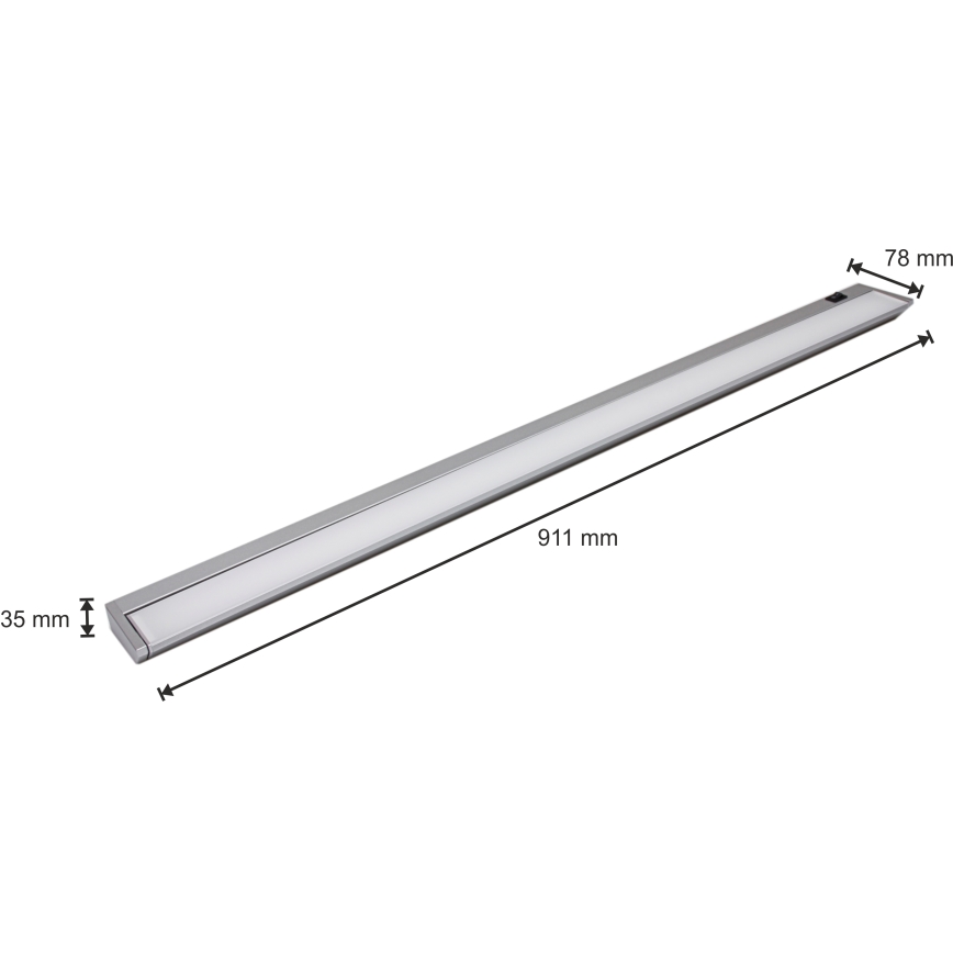 Keittiökaappien alla oleva LED-valo LED/15W/230V hopea