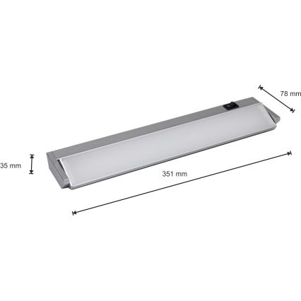 Keittiökaappien alla oleva LED-valo LED/5W/230V hopea