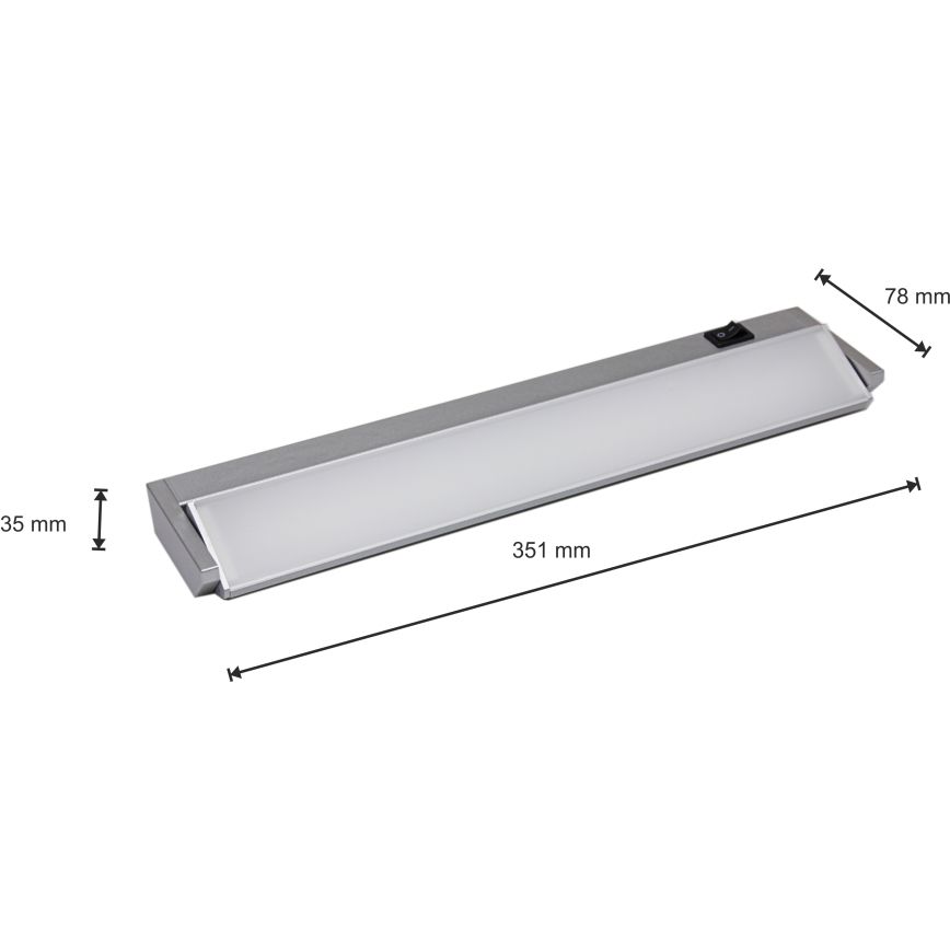 Keittiökaappien alla oleva LED-valo LED/5W/230V hopea