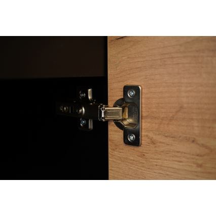 Keittiökaluste MARINA 180 cm, craft-tammi/kiiltävä musta