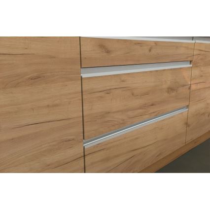 Keittiökaluste MARINA 180 cm tammi craft/kiiltävä valkoinen