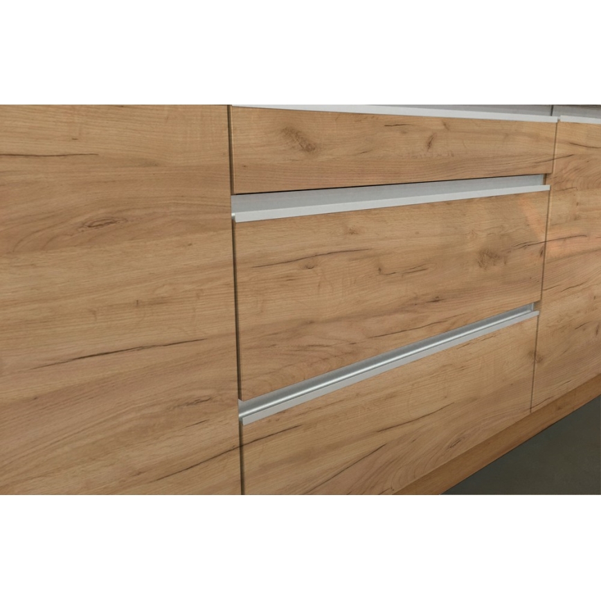 Keittiökaluste MARINA 180 cm tammi craft/kiiltävä valkoinen