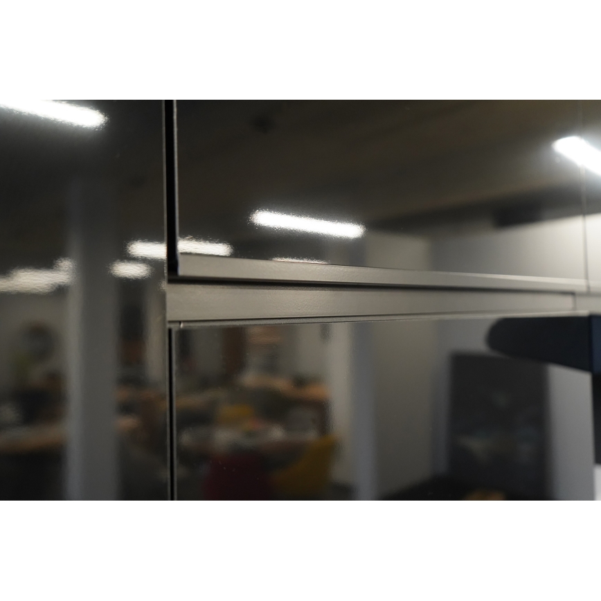 Keittiökaluste MARINA 240 cm craft tammi/kiiltävä musta