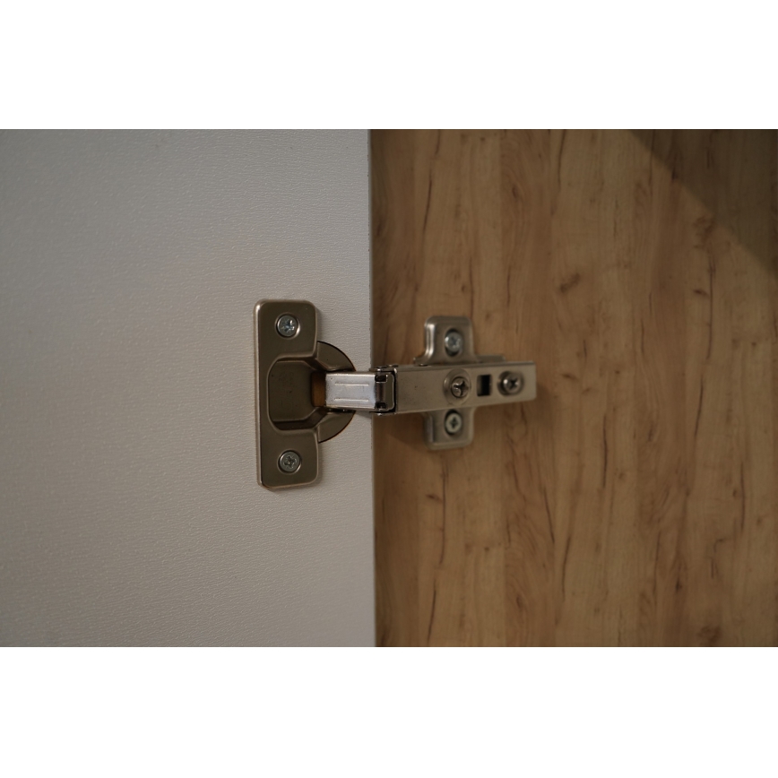 Keittiökaluste MARINA 240 cm, craft-tammi/kiiltävä valkoinen