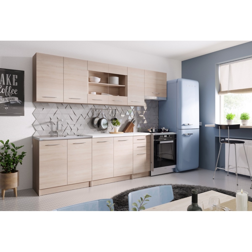 Keittiökaluste MARISA 260 cm, sonoma-tammi