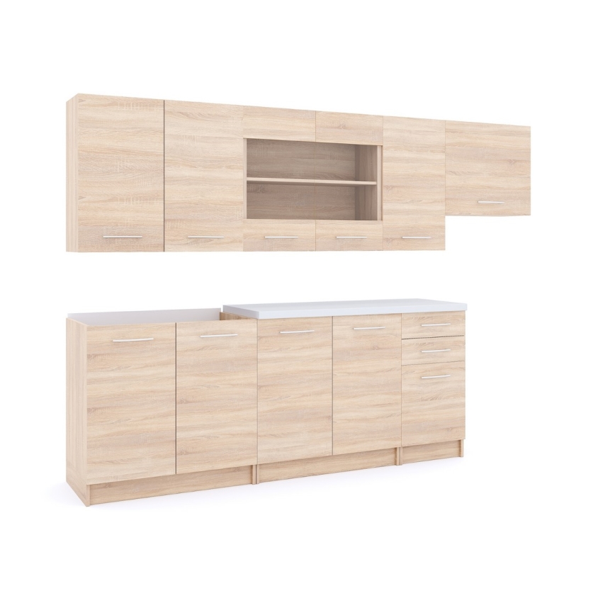 Keittiökaluste MARISA 260 cm, sonoma-tammi