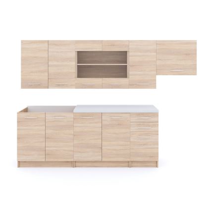 Keittiökaluste MARISA 260 cm, sonoma-tammi