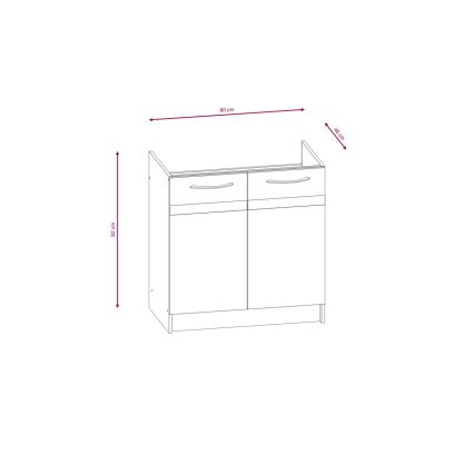 Keittiökaluste VALERIA 180 cm, sonoma-tammi/ruskea
