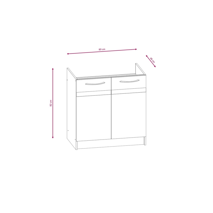 Keittiökaluste VALERIA 240 cm ruskea/sonoma-tammi