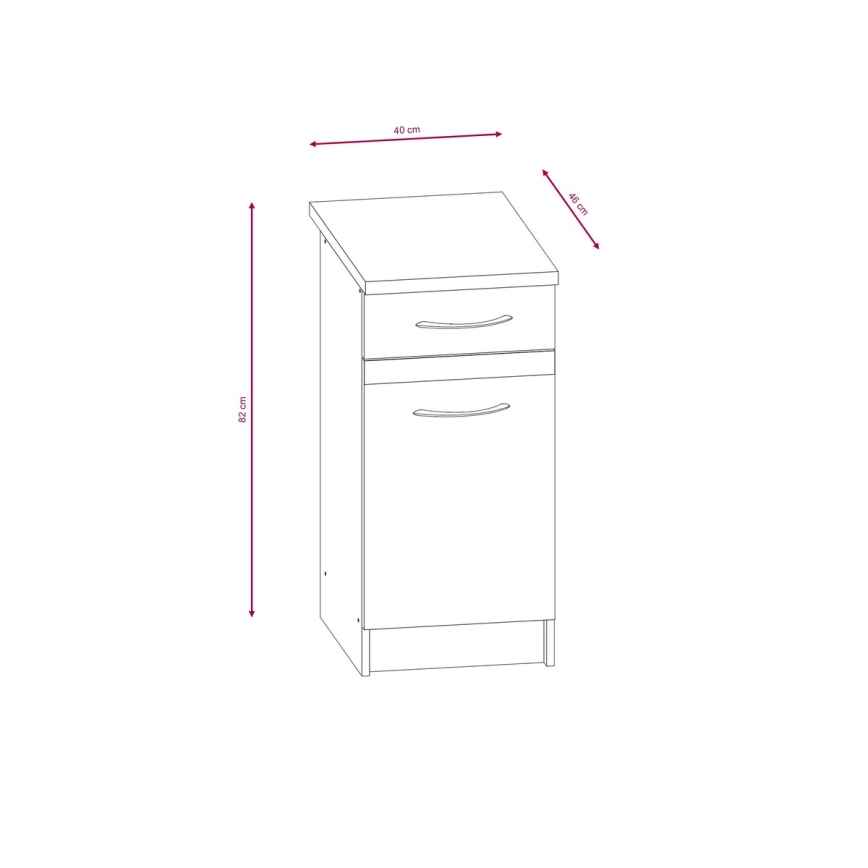 Keittiökaluste VALERIA 240 cm ruskea/sonoma-tammi
