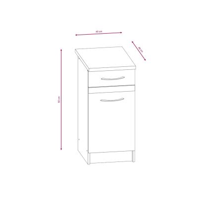Keittiökaluste VALERIA 240 cm, sonoma-tammi/ruskea