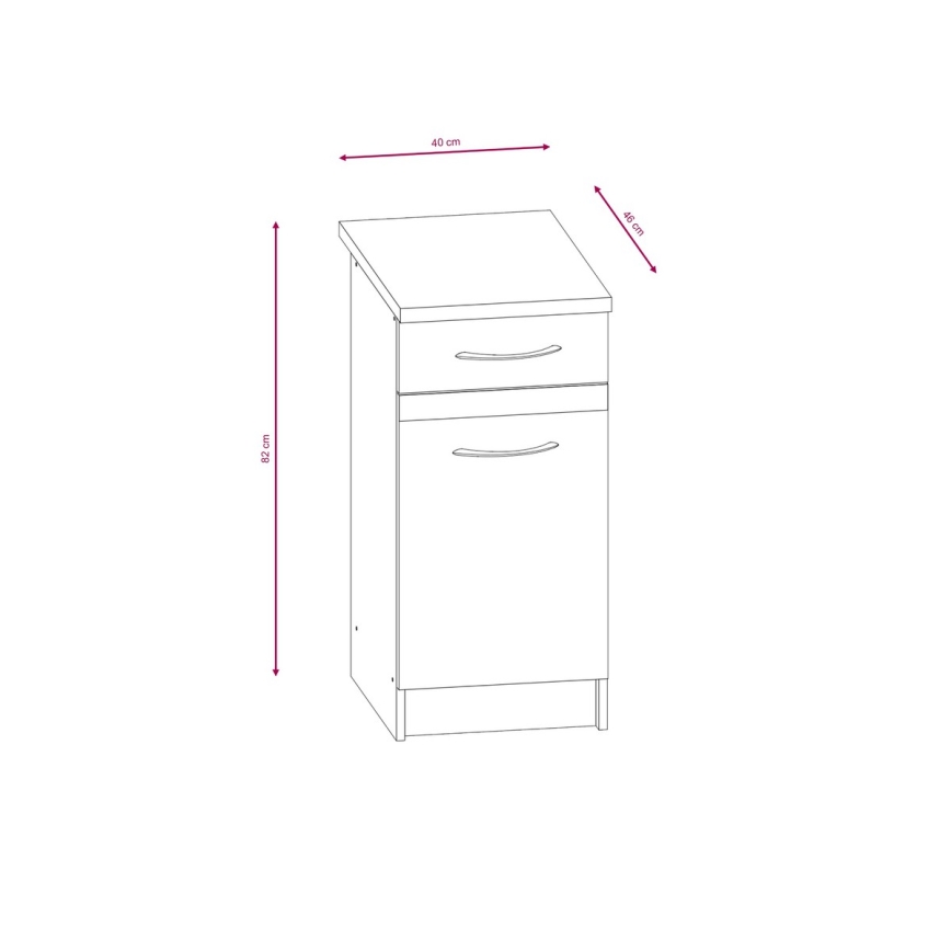Keittiökaluste VALERIA 240 cm, sonoma-tammi/ruskea