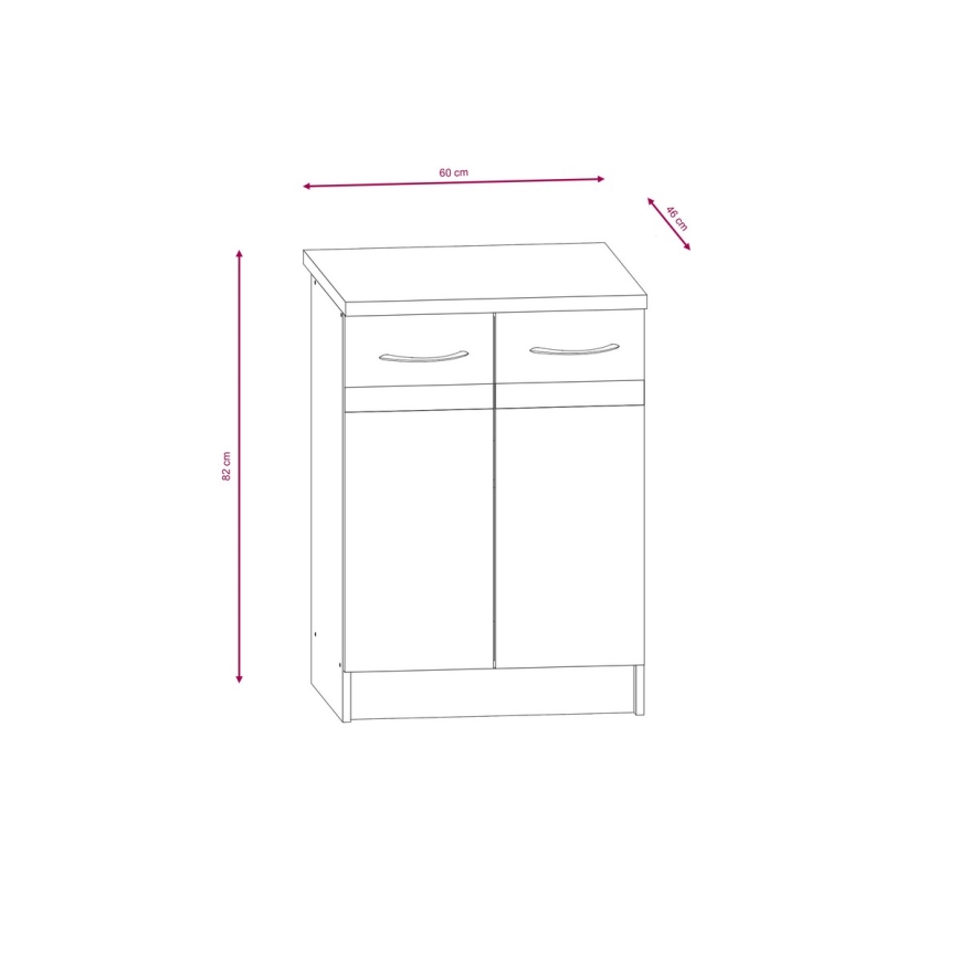 Keittiökaluste VALERIA 240 cm, sonoma-tammi/ruskea