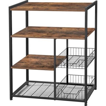 Keittiön hyllykkö MARGE ruskea/musta