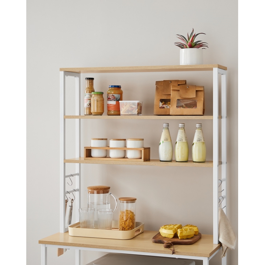 Keittiön hyllykkö MARGE ruskea/valkoinen