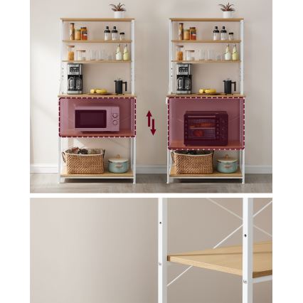 Keittiön hyllykkö MARGE ruskea/valkoinen