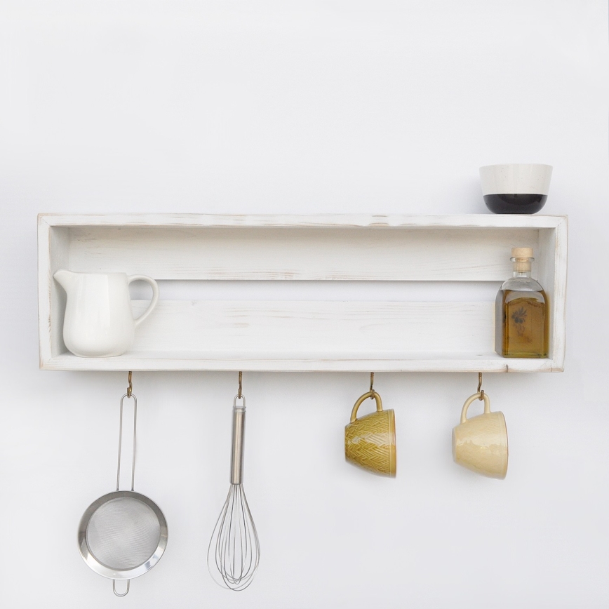 Keittiön seinähylly 21x70 cm kuusi valkoinen