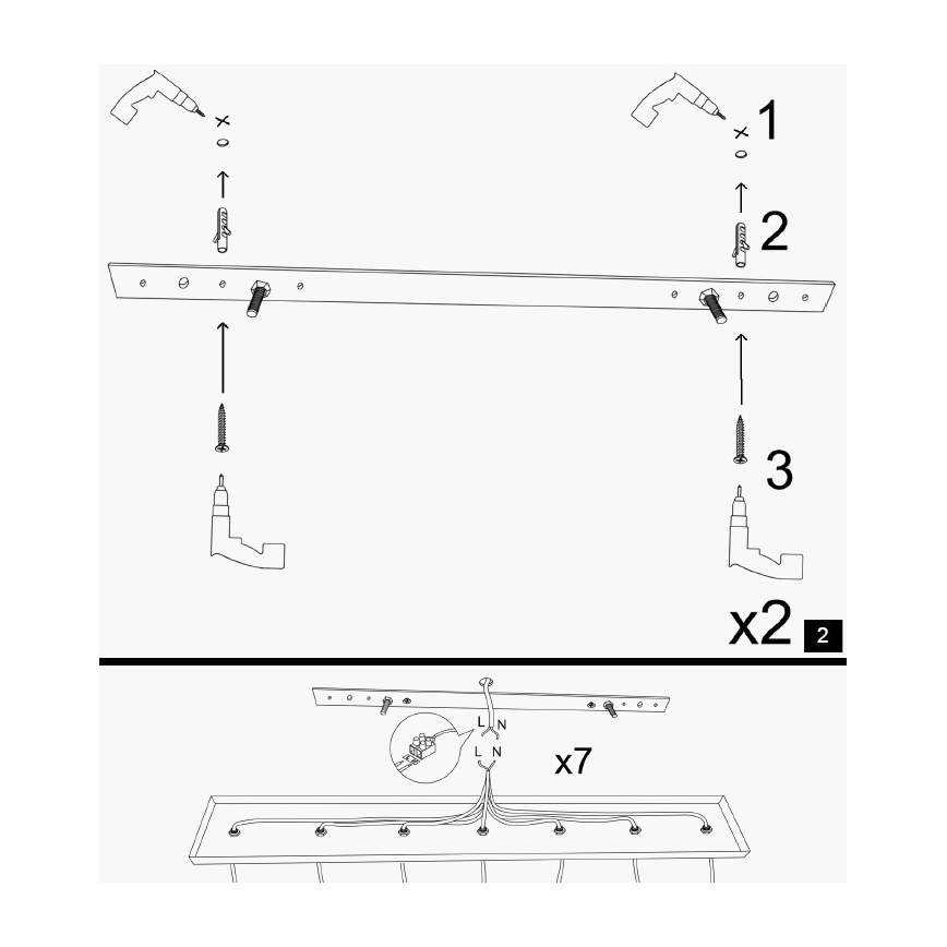 KEM-riippuvalaisin kaapelilla, 5 x E27, 40 W, 230 V, musta