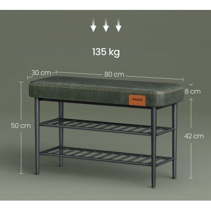 Kenkäkaappi ANDOR, vihreä/musta