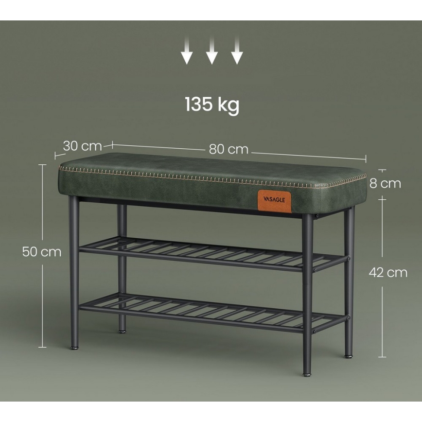 Kenkäkaappi ANDOR, vihreä/musta