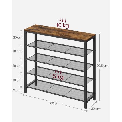 Kenkäkaappi DAVOR ruskea/musta