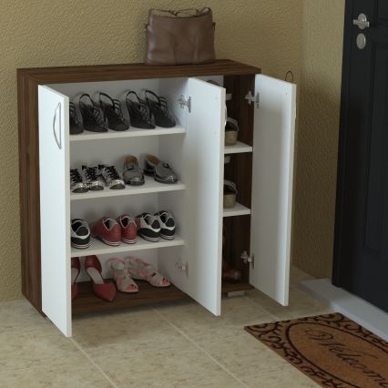 Kenkäkaappi SINEM 93x89 cm ruskea/valkoinen