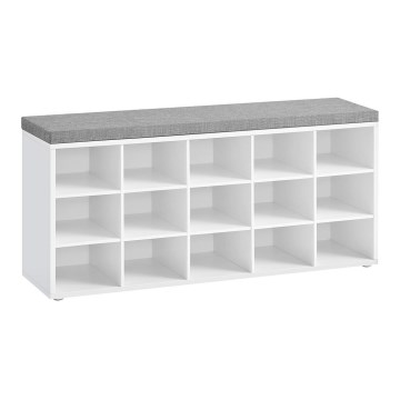 Kenkäkaappi VOREN 105x48x30 cm valkoinen/harmaa