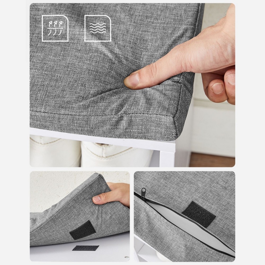 Kenkäkaappi VOREN 105x48x30 cm valkoinen/harmaa